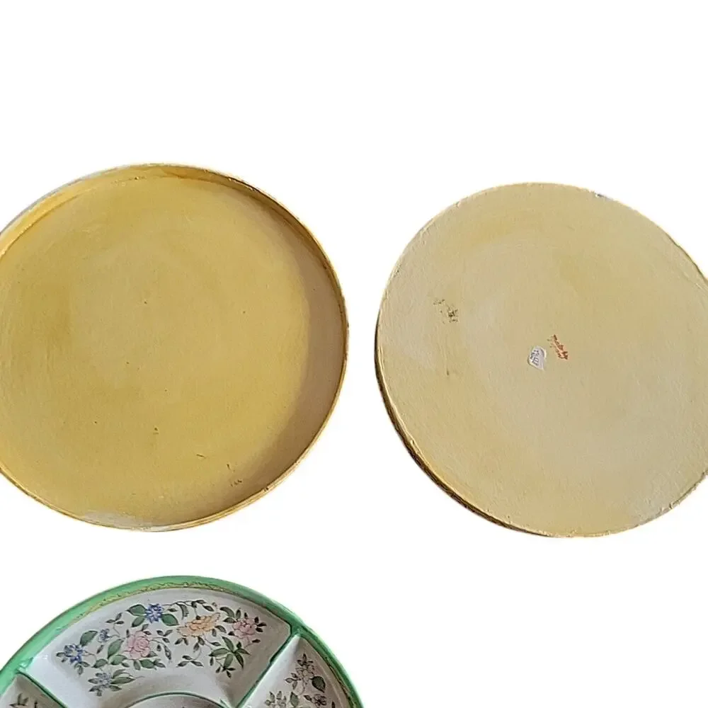 Japanese Chintz Divided Plate Hors d'oeuvres Platter Antique Cottage Chic BOXED